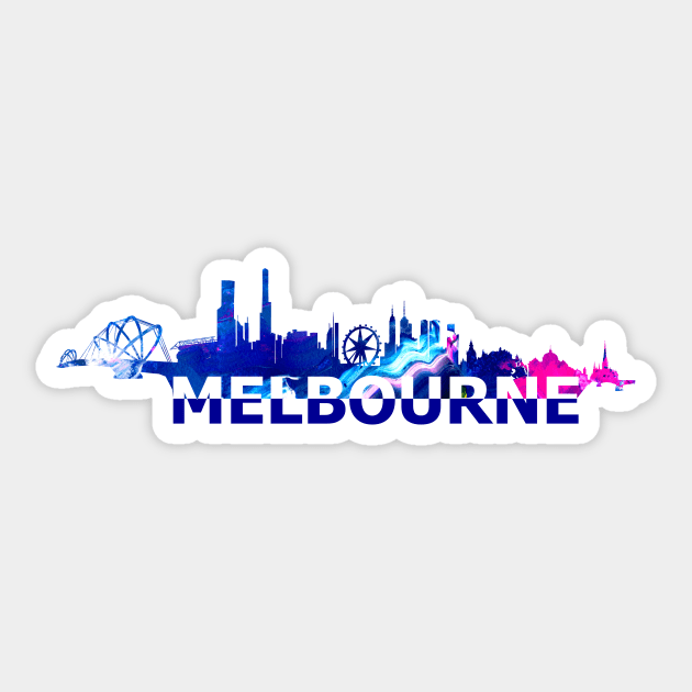 Melbourne Skyline Sticker by artshop77